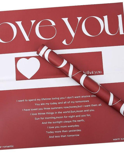 Elegant Floral Wrap with English Letter Design - Waterproof Bouquet Enhancer