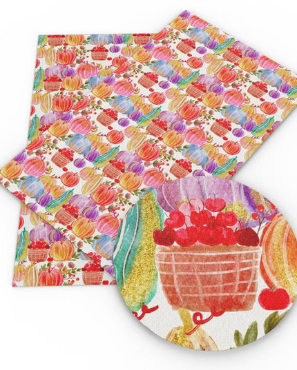 Autumn-Inspired Leaf Pattern Faux Leather Crafting Fabric for DIY and Upholstery