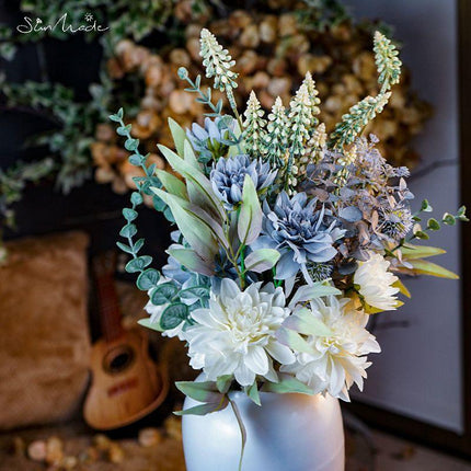 Luxurious Silk Dahlia Floral Display for Elegant Home Décor