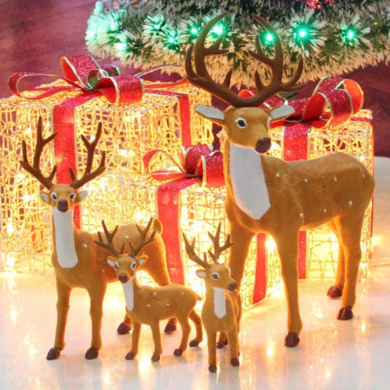 15/20/25cm Reindeer Christmas Deer Xmas Elk Plush Simulation Christmas Decorations For Home Merry Christmas New Year Ornaments-Home Décor›Home Décor Accents›Sculptures›Statues-Très Elite-Elk 15cm-1pc-Très Elite