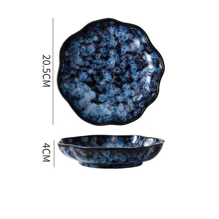 Sophisticated Blue Ceramic Tableware Set - Elevate Your Dining Experience with Elegance