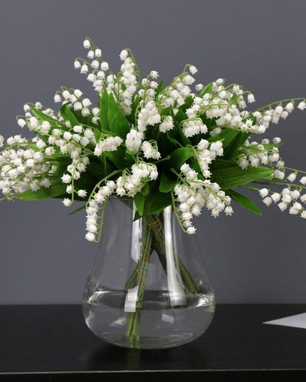 Elegant White Bell Orchid Faux Flowers - Luxurious Imitation Blooms for Home and Events