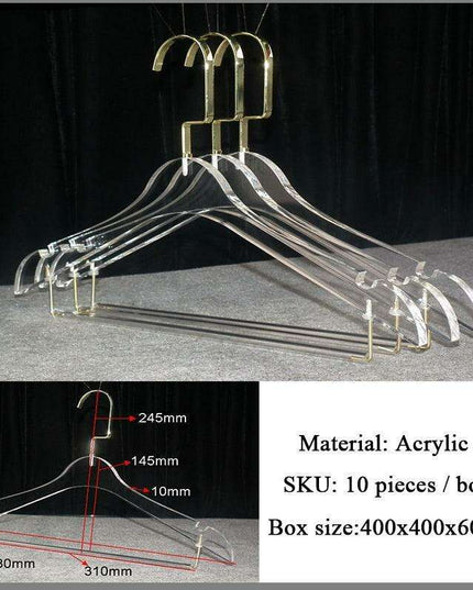 Stylish Acrylic Hanger Set with Attached Hanging Bar for Closet Organization