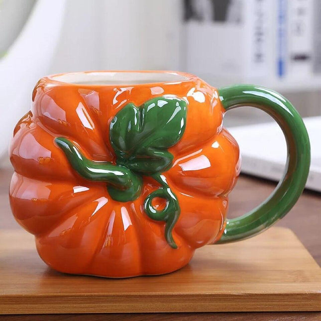 Halloween-Themed Pumpkin Jar Ceramic Mug - Fun and Festive Drinkware - Très Elite