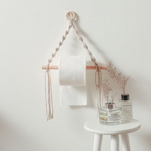 Handcrafted Bohemian Macrame Toilet Paper Holder - Unique Bathroom Decor Accessory