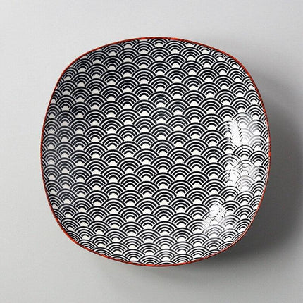 Handcrafted Japanese Square Ceramic Plate: Exquisite Table Artistry - Très Elite