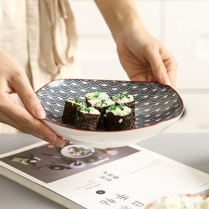 Handcrafted Japanese Square Ceramic Plate: Exquisite Table Artistry - Très Elite