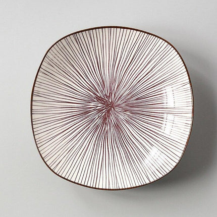 Handcrafted Japanese Square Ceramic Plate: Exquisite Table Artistry - Très Elite