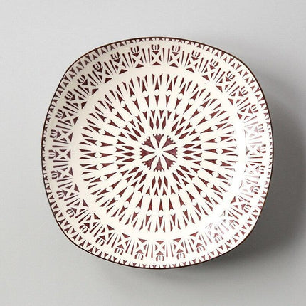 Handcrafted Japanese Square Ceramic Plate: Exquisite Table Artistry - Très Elite