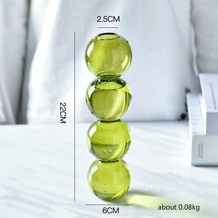 Handcrafted Nordic Bubble Glass Vase: Elegant Floral Display for Modern Homes