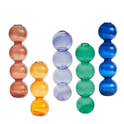 Handcrafted Nordic Bubble Glass Vase: Elegant Floral Display for Modern Homes