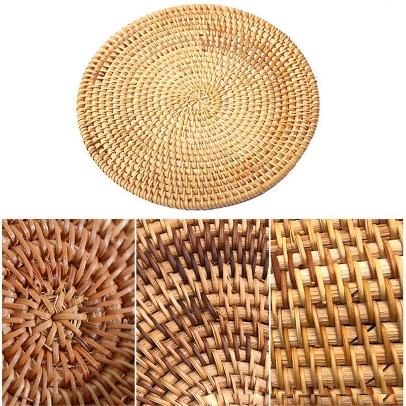 Handcrafted Rattan Coasters: Elegant Table Protectors for Stylish Living - Très Elite