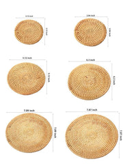Handcrafted Rattan Coasters: Elegant Table Protectors for Stylish Living - Très Elite