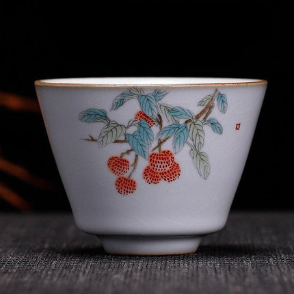 Handcrafted Ru Kiln Porcelain Tea Cup: A Sophisticated Touch to Your Tea Ritual.