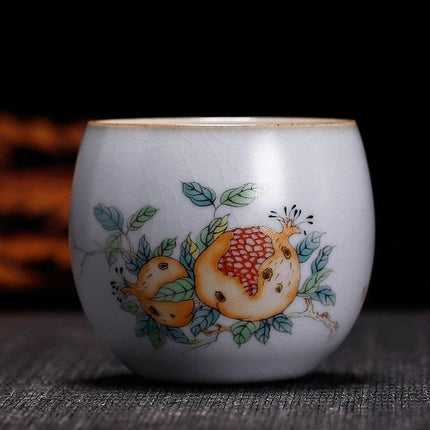 Handcrafted Ru Kiln Porcelain Tea Cup: A Sophisticated Touch to Your Tea Ritual.