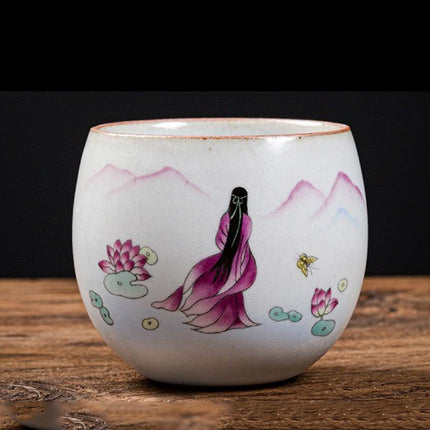 Handcrafted Ru Kiln Porcelain Tea Cup: A Sophisticated Touch to Your Tea Ritual.