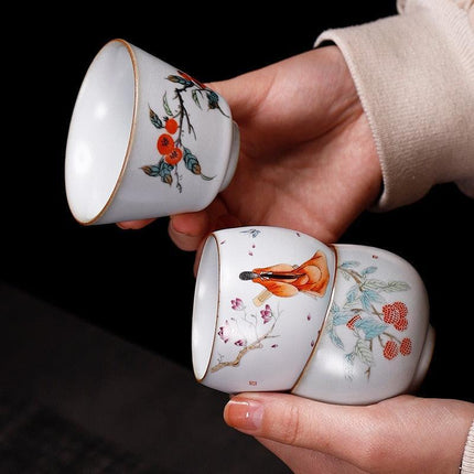 Handcrafted Ru Kiln Porcelain Tea Cup: A Sophisticated Touch to Your Tea Ritual - Très Elite