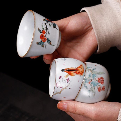 Handcrafted Ru Kiln Porcelain Tea Cup: A Sophisticated Touch to Your Tea Ritual - Très Elite
