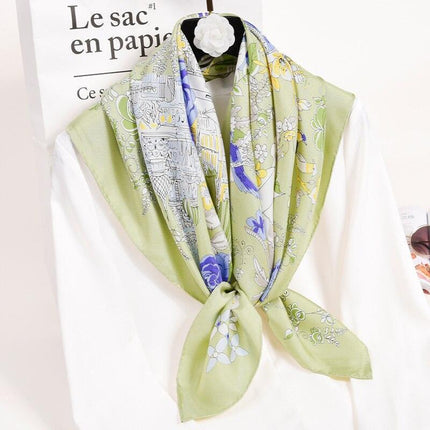 Hangzhou Elegance 100% Silk Square Scarf - Classic Timeless Design - Très Elite