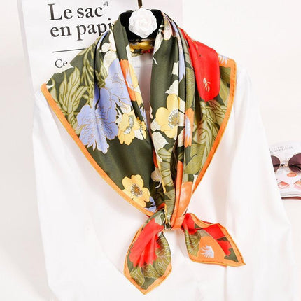 Hangzhou Elegance 100% Silk Square Scarf - Classic Timeless Design - Très Elite