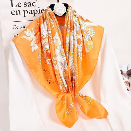 Hangzhou Elegance 100% Silk Square Scarf - Classic Timeless Design - Très Elite