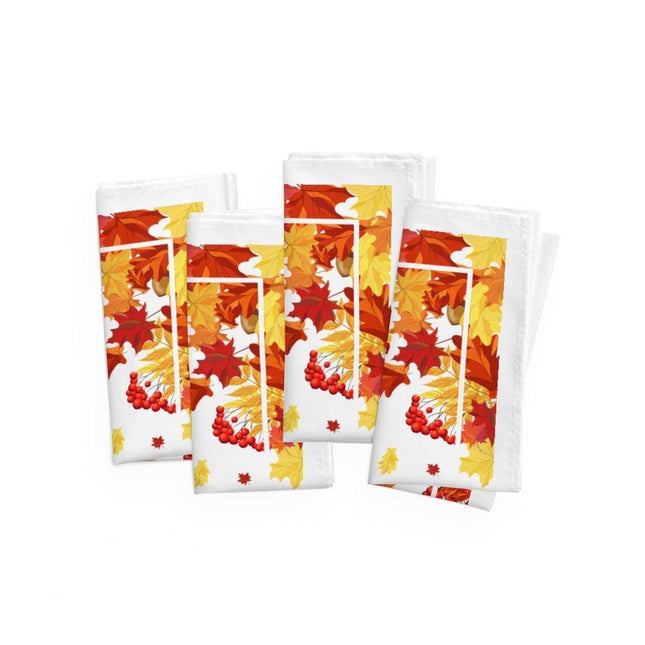 Harvest Elegance Collection: Set of 4 Premium Microfiber Cocktail Napkins - 19"x19"