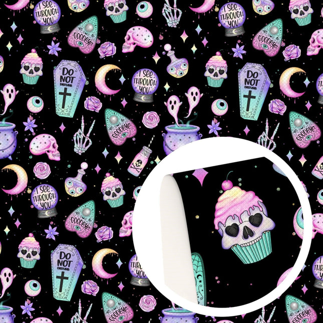 Hauntingly Stylish Lychee Pattern Waterproof Faux Leather Craft Sheets for Halloween Projects