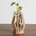 Handcrafted Wooden Vase with Elegant Floral Embellishments