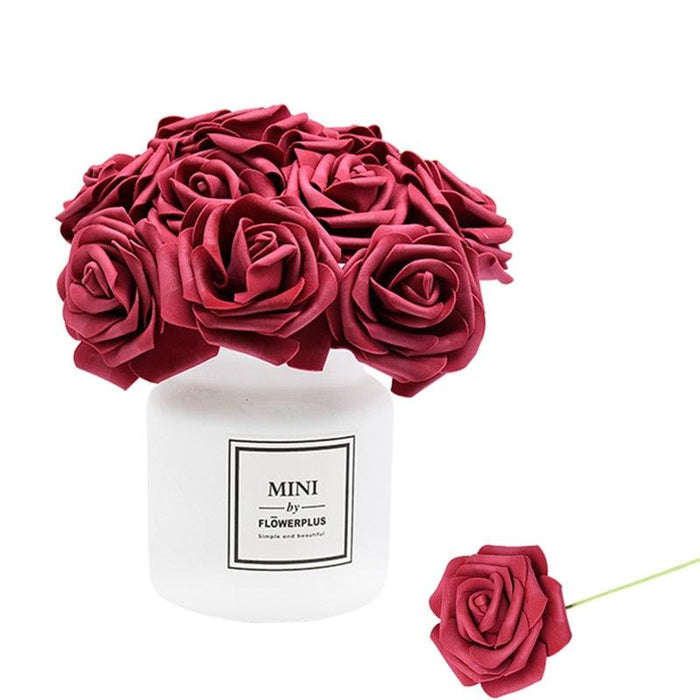Elegant 24-Piece Foam Roses Set: Home Decor and Event Accent