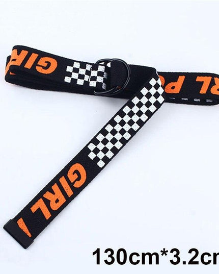 Trendy Unisex Harajuku Letter Printed Canvas Belt - Essential Accessory for Style Aficionados
