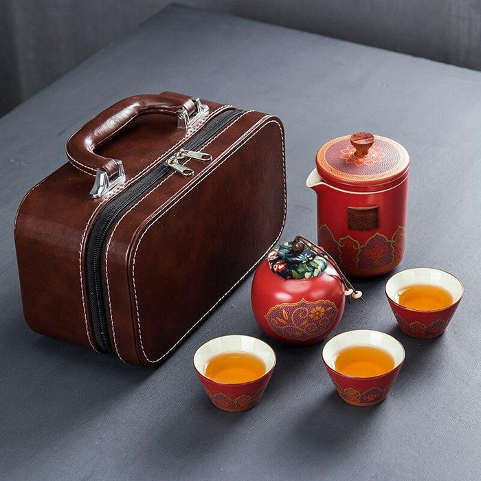 Exquisite Kung Fu Tea Set With Elegant Ceramic Porcelain | Ideal for Outdoor Teaware Collection
