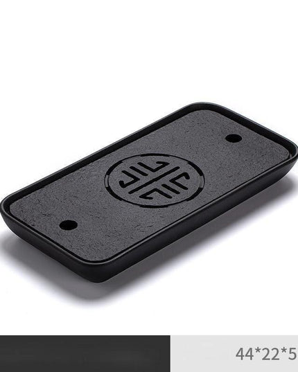 Sophisticated Handcrafted Chinese Stone Tea Tray Set with Efficient Water Drainage System - Essential for Tea Ceremonies