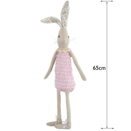 Elegant 65cm Artisan Easter Bunny Plush - Luxurious Rabbit Doll