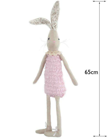 Elegant 65cm Artisan Easter Bunny Plush - Luxurious Rabbit Doll