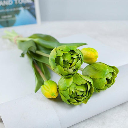 Luxe Artificial Tulip Display - Stunning 40CM Faux Floral Arrangement for Elegant Home Accents