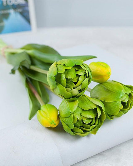 Luxe Artificial Tulip Display - Stunning 40CM Faux Floral Arrangement for Elegant Home Accents
