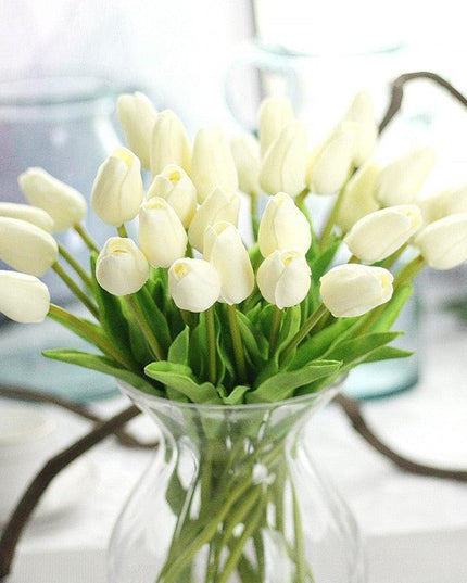 31-Piece Lifelike Real Touch Tulip Arrangement for Weddings and Home Decoration