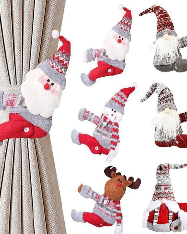Festive Santa and Reindeer Curtain Accents for Holiday Cheer
