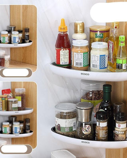 Snap-Up Corner Shelf Organizer with Integrated Shampoo Caddy