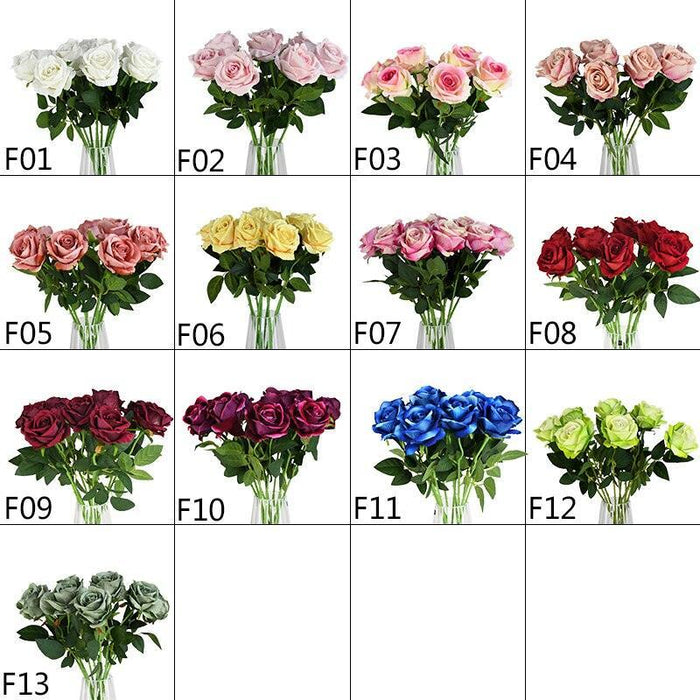 10pcs/lot Silk Roses Artificial Flowers