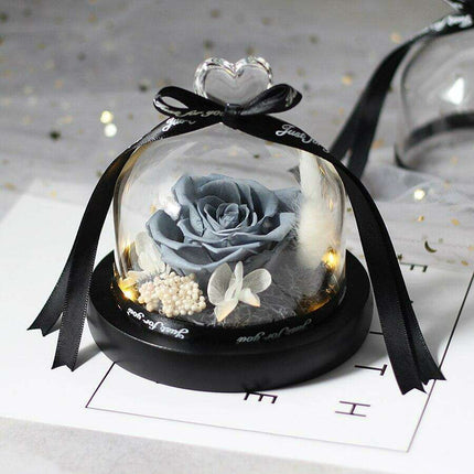 Timeless Romance: Preserved Rose in Glass Dome - A Cherished Token of Everlasting Love