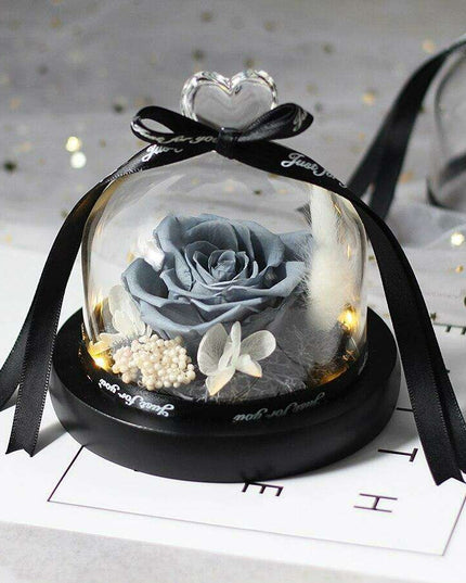 Timeless Romance: Preserved Rose in Glass Dome - A Cherished Token of Everlasting Love