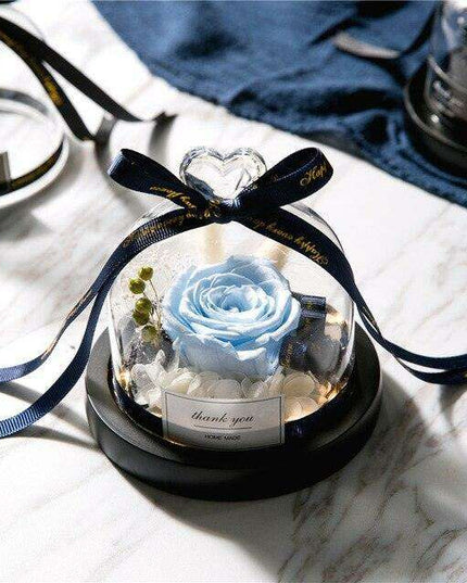 Captivating Glass Rose Lamp in Elegant Dome - A Cherished Emblem of Love