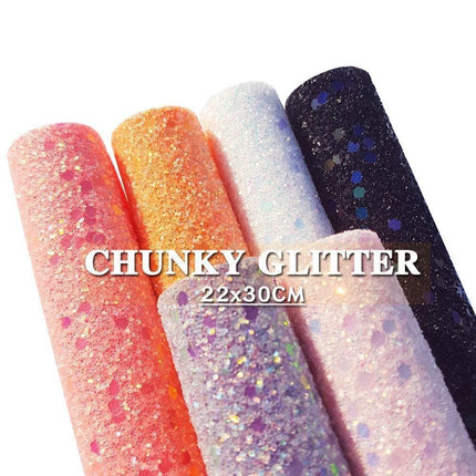 Festive Chunky Glitter Synthetic Leather Sheet for Christmas Crafts