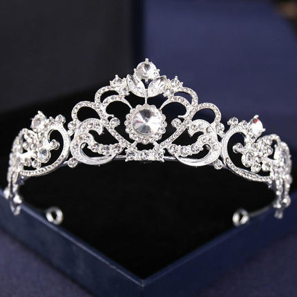 Elegant Silver Rhinestone Tiara - Glamorous Hair Accessory for Special Occasions