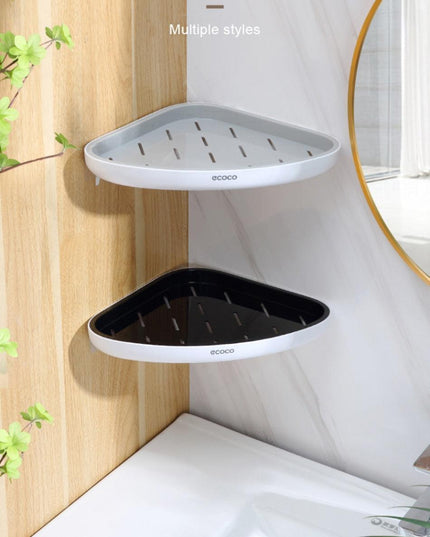 Smart Triangular Bathroom Organizer with Drainage System