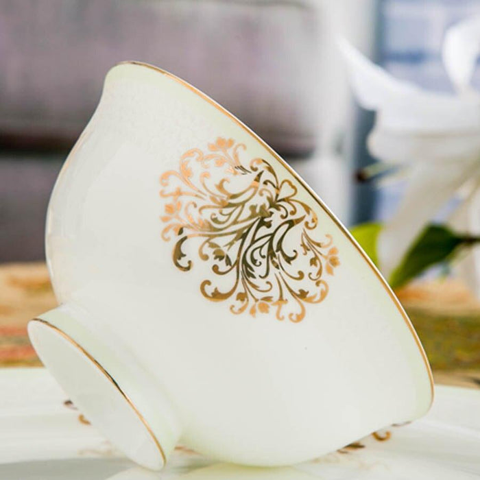 Elegant Handmade Porcelain Dinnerware Set: 60-Piece Jingdezhen Ceramics Collection