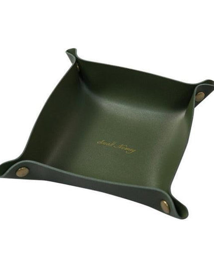 Chic PU Leather Desktop Storage Tray for Stylish Home Organization
