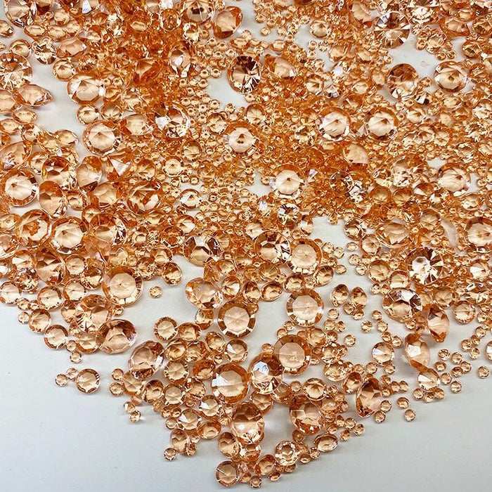 Rose Gold Diamond Table Scatter Set - 4000-Piece Wedding Event Decor Pack