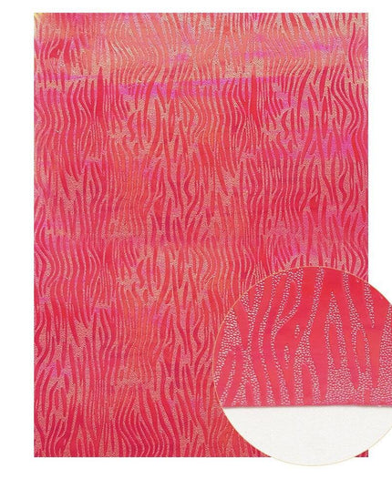 Shimmering Red Chunky Glitter Craft Fabric Sheets - A4 Size for DIY Projects